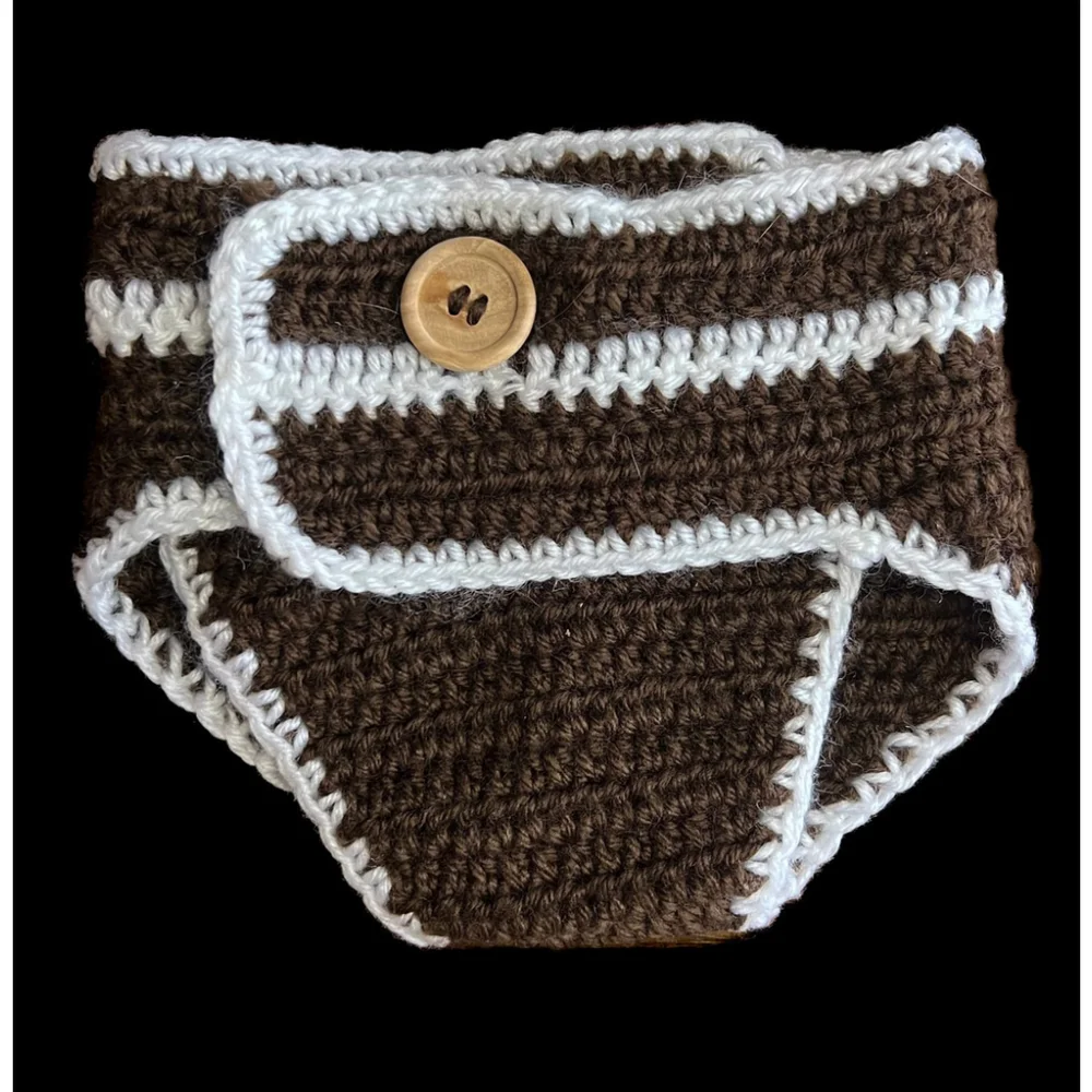 Baby Crochet Knit Football Outfit Diper Sz 0-6 Months NWT Photo Shoot So Dorable